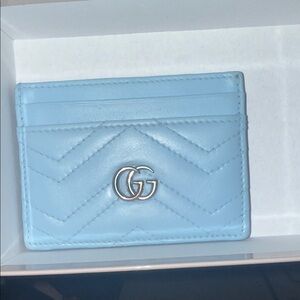AuthenticGucci Sky Blue Quilted Card Holder